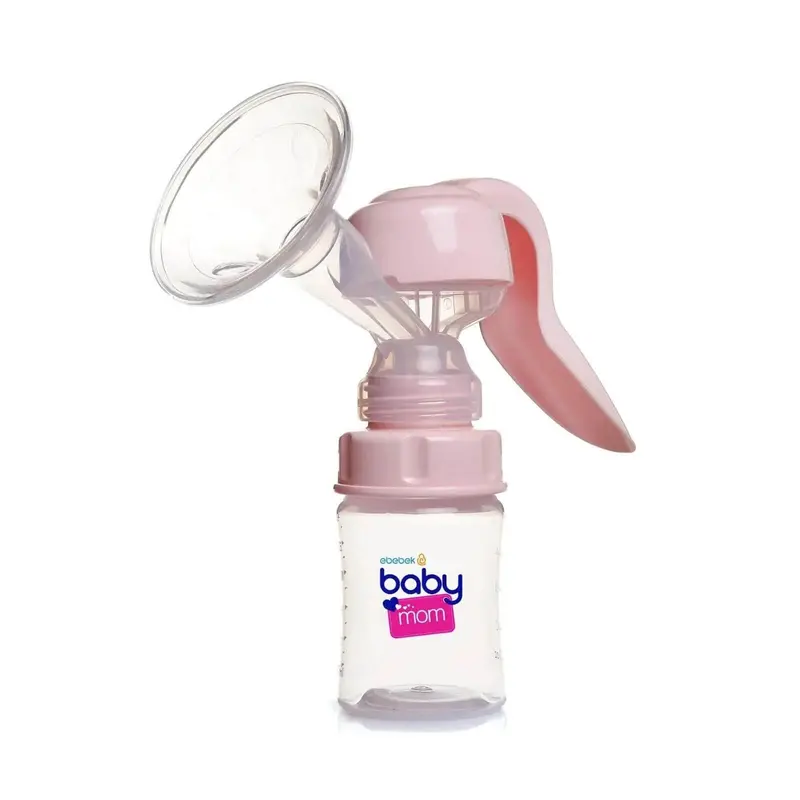 Baby Mom Single Manual Breast Pump - Pink 1