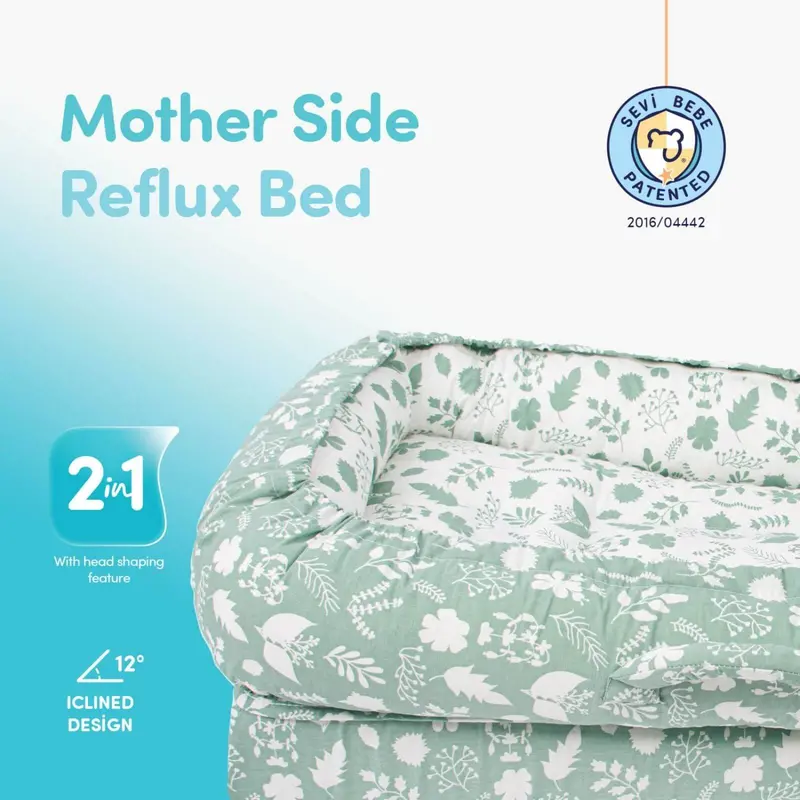 Baby Plus Mother Side Baby Reflux Bed - Green 2