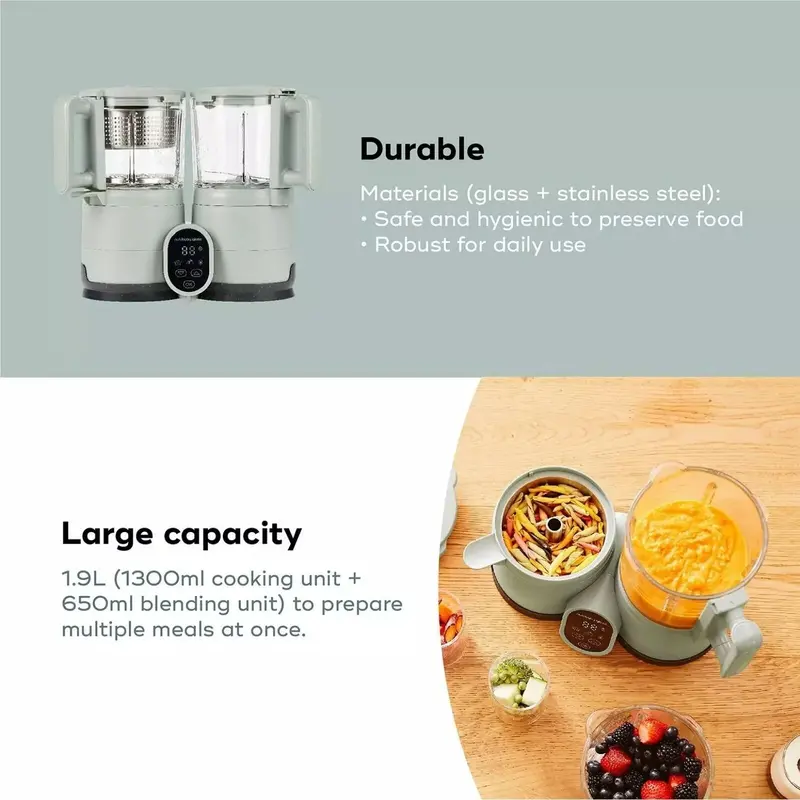 Babymoov Nutribaby Glass 4-In-1 Baby Food Maker 2