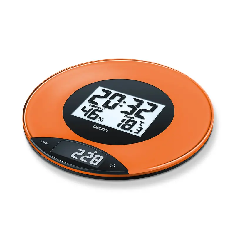 Balanza De Cocina Digital, Teclas Censoras, Indica Fecha Y Hora, Capacidad De 3 Kg. Función De Alarma / Ks49-Peach Marca Beurer® 1
