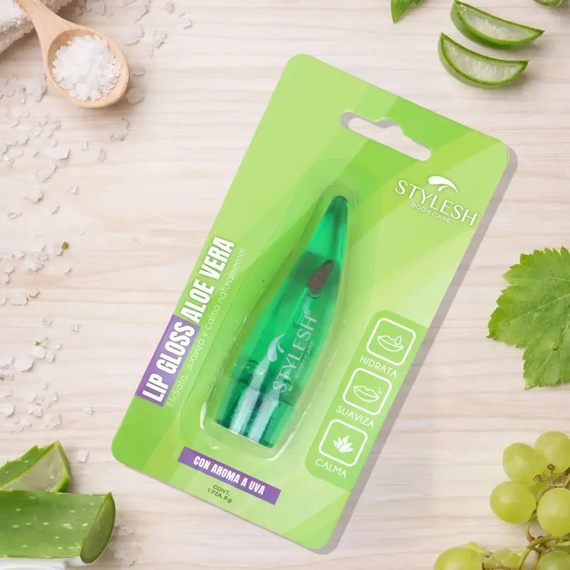 Bálsamo Labial Hidratante, Aloe Vera, Aroma Uva, Stylesh 2