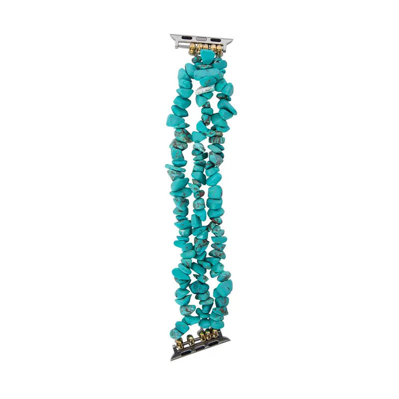 Banda Para Apple Watch Tipo Pulsera Con Piedras, Color Turquesa 1