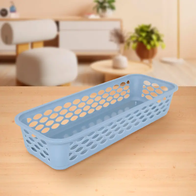 Bandeja Organizadora Rectangular De Plástico, Color Azul 1