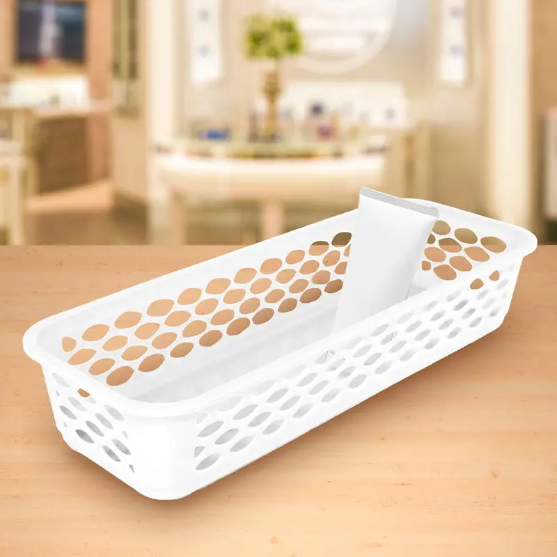 Bandeja Organizadora Rectangular De Plástico, Color Blanco 1