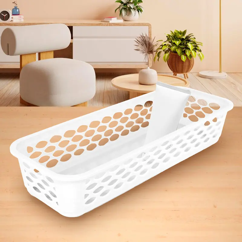 Bandeja Organizadora Rectangular De Plástico, Color Blanco 2