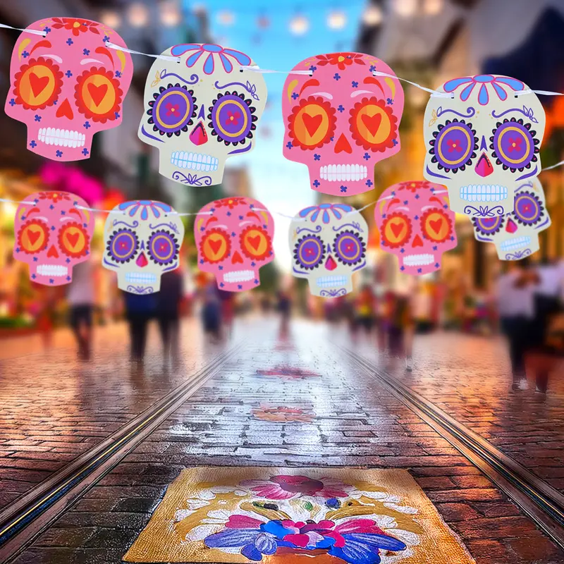 Banner Con Diseño De Calavera Para Decoración 1