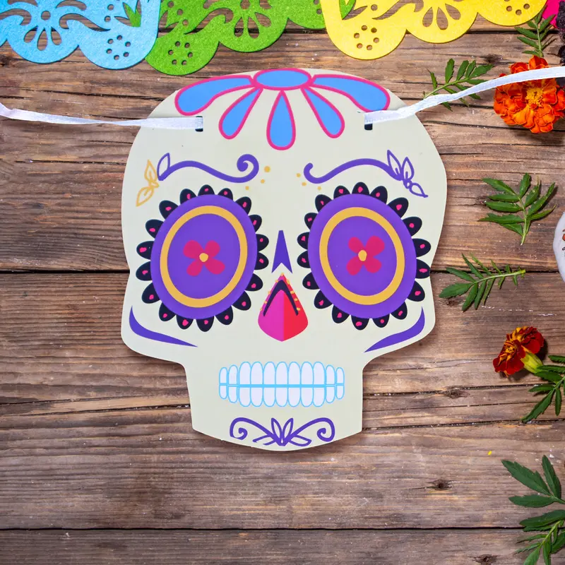 Banner Con Diseño De Calavera Para Decoración 2