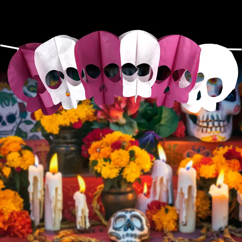Banner Decorativo Con Diseño De Calavera Para Halloween 1