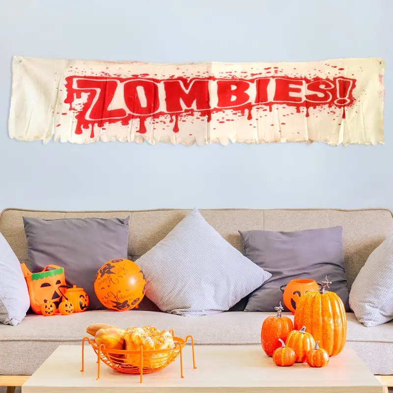 Banner Decorativo De Tela Para Halloween, Zombies 2