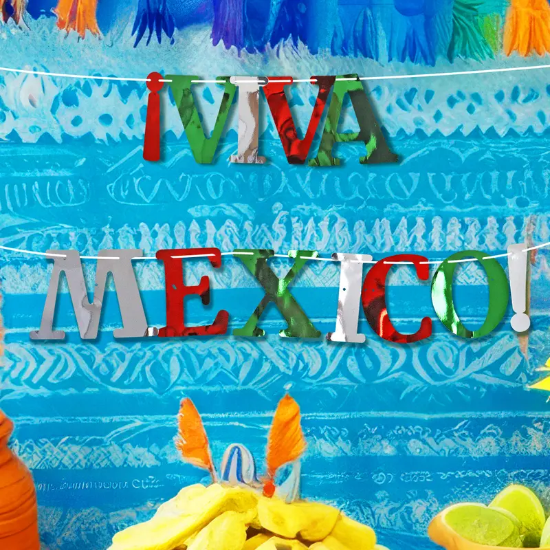 Banner Metálico Para Fiestas Patrias, Viva México 2