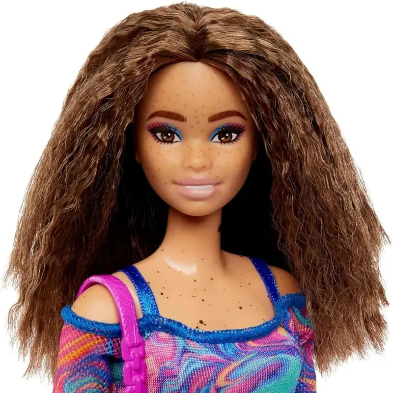 Barbie Fashionista Doll With Rainbow Marble Printed Dress 2