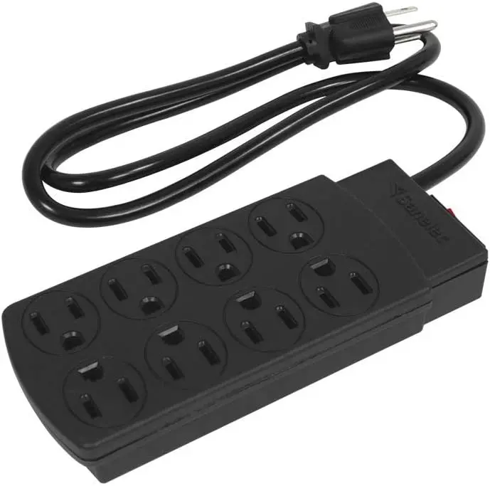 Barra Multicontacto Con 8 Entradas Color Negro 1