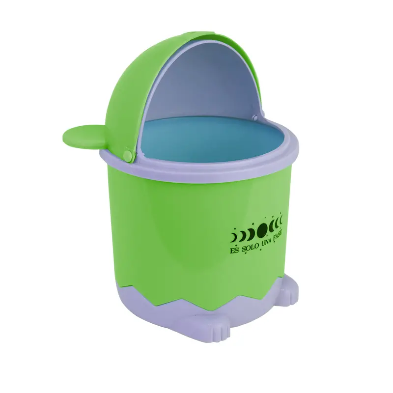 Basurero Con Tapa De Plástico En Forma De Ratón Color Verde 2