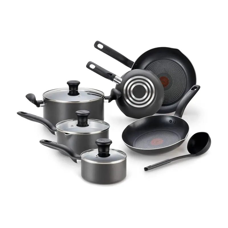 Batería De Cocina T-Fal Initiatives 10 Piezas Negra B208sa64 1