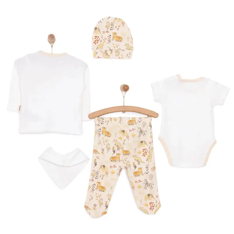 Bebbek Baby Girl 5 Pcs Newborn Starter Set - Ecru 2