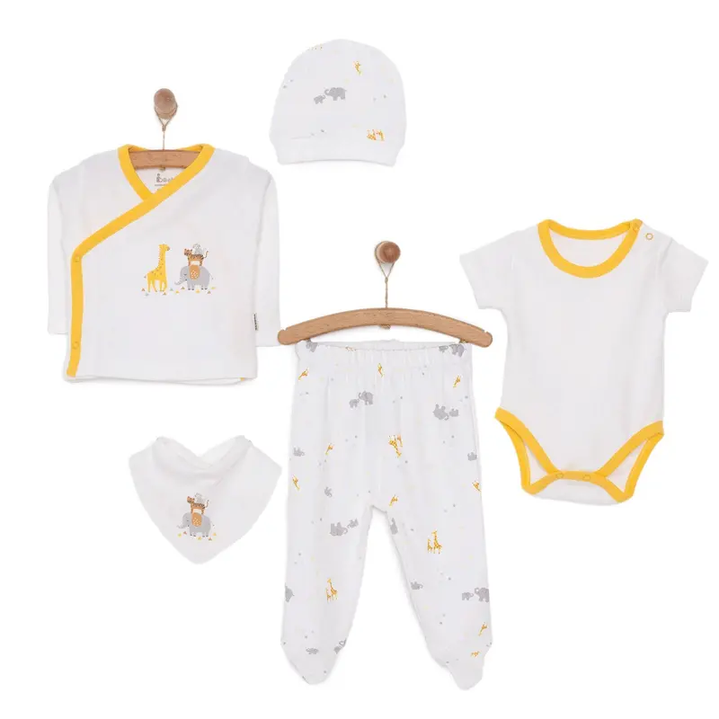 Bebbek Boy 5 Piece Newborn Gift Set - Ecru 1