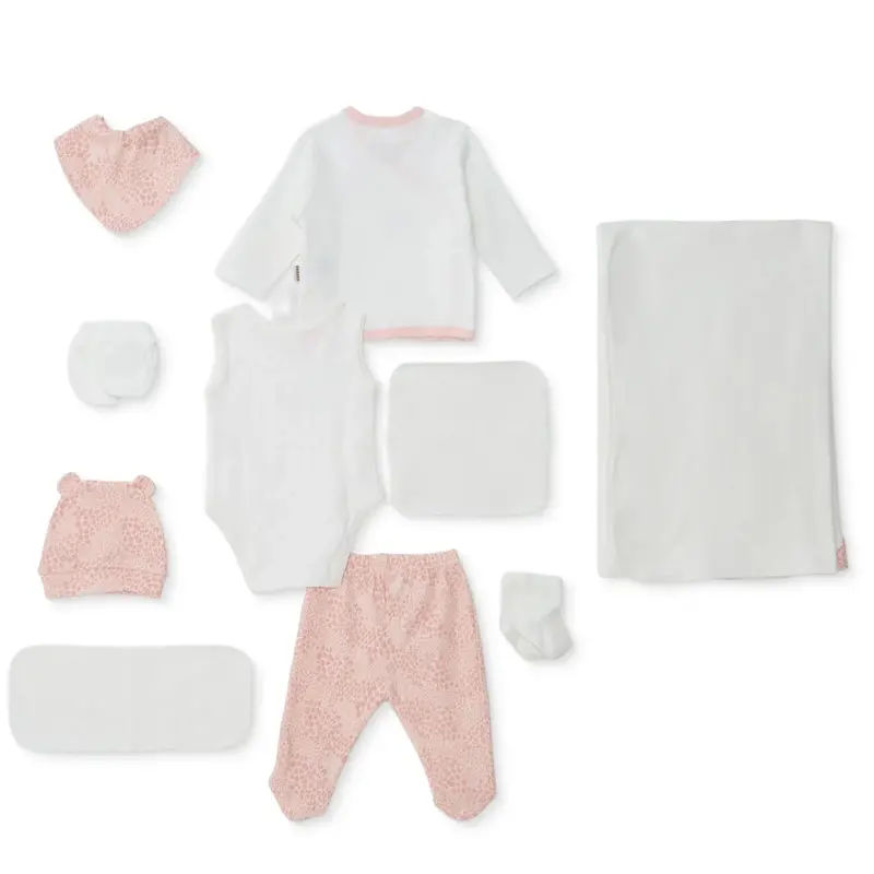 Bebbek Girls 10Pc Newborn Set Animal With Poppers V-Neck Long Leg Long Sleeve - Ecru 2