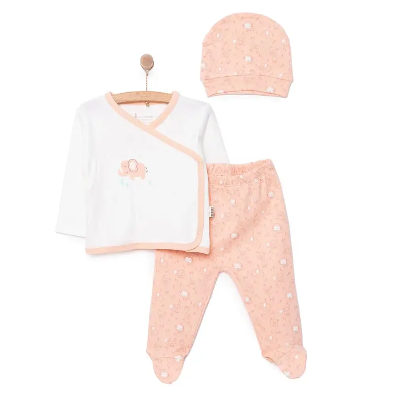 Bebbek Girls Vest Hat & Footed Bottom Set V-Neck - Vermilion 1