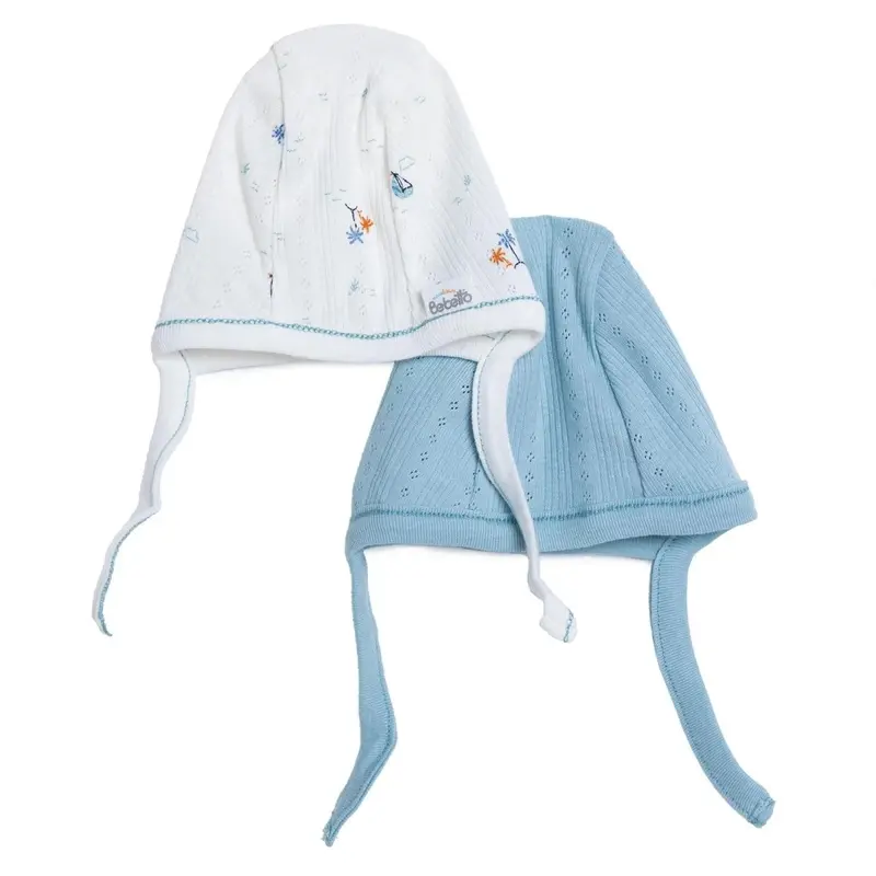 Bebetto Boys Hat Nautical Print Palm In The Sea - Petrol Green 1