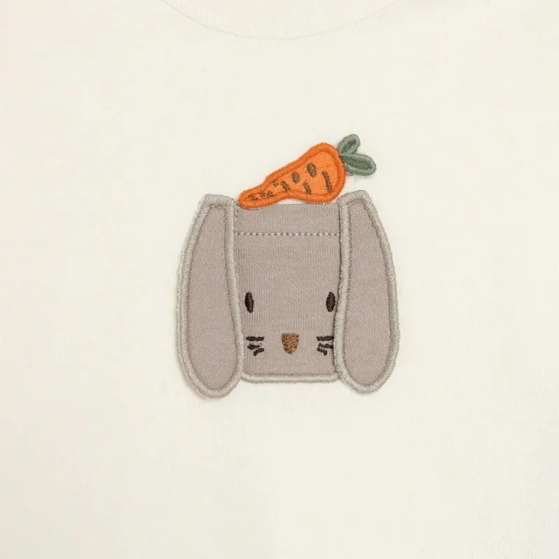 Bebetto Boys T-Shirt & Footless Bottom Set Animal Print Baby Carrot Crew Neck Full Length Short Slee - Brown 4