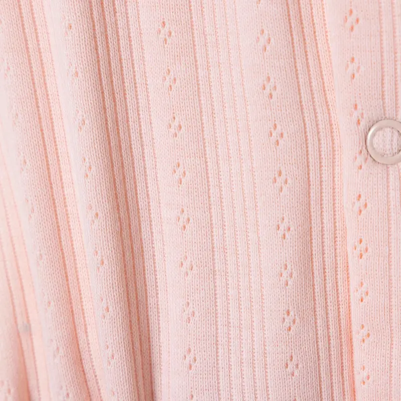Bebetto Girls Footed Sleepsuit Snap Fastening Bloom Crew Neck Full Length Long Sleeve - Pink 4