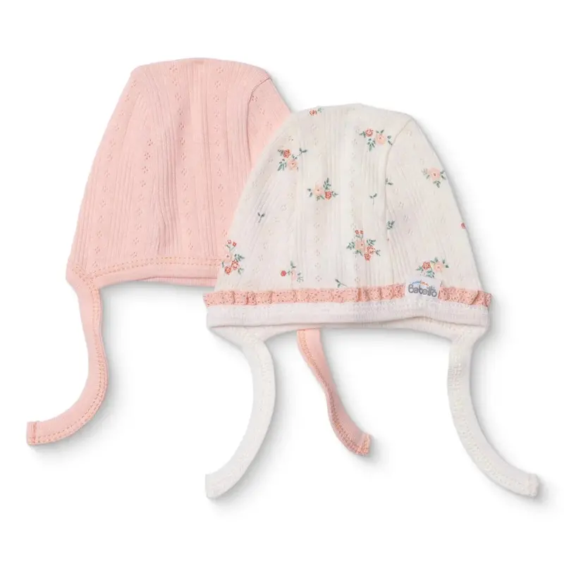 Bebetto Girls Hat Floral Print Lace-Up Bloom - Pink 1