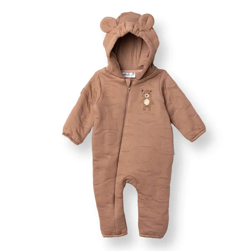 Bebetto Newborn Footless Jumpsuit - Brown 1