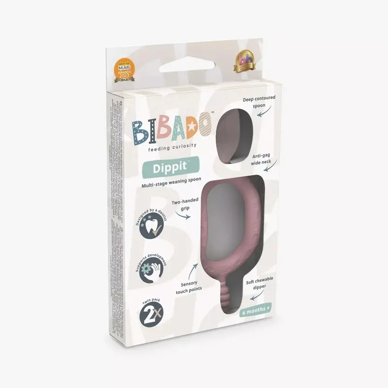 Bibado Dippit Baby Weaning Spoons 6+ Months Pack Of 2 - Blush 2