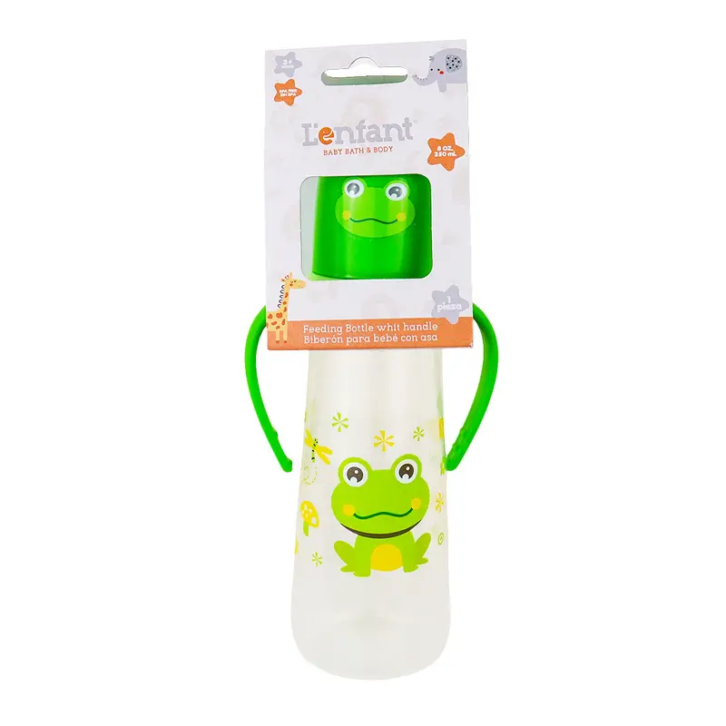 Biberón Con Asas, Color Verde, 250Ml 2