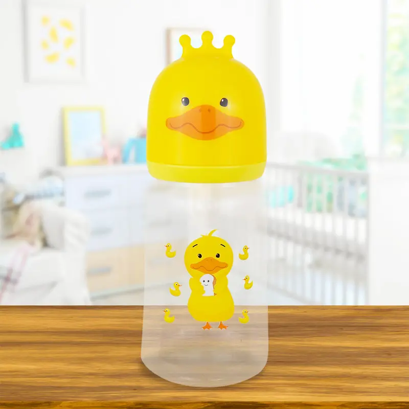 Biberón Cuello Ancho Con Diseño De Pollito 1