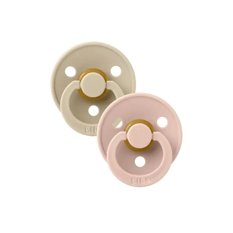 Bibs Colour Latex Soothers 0-6 Months Pack Of 2 - Vanilla & Blush 1