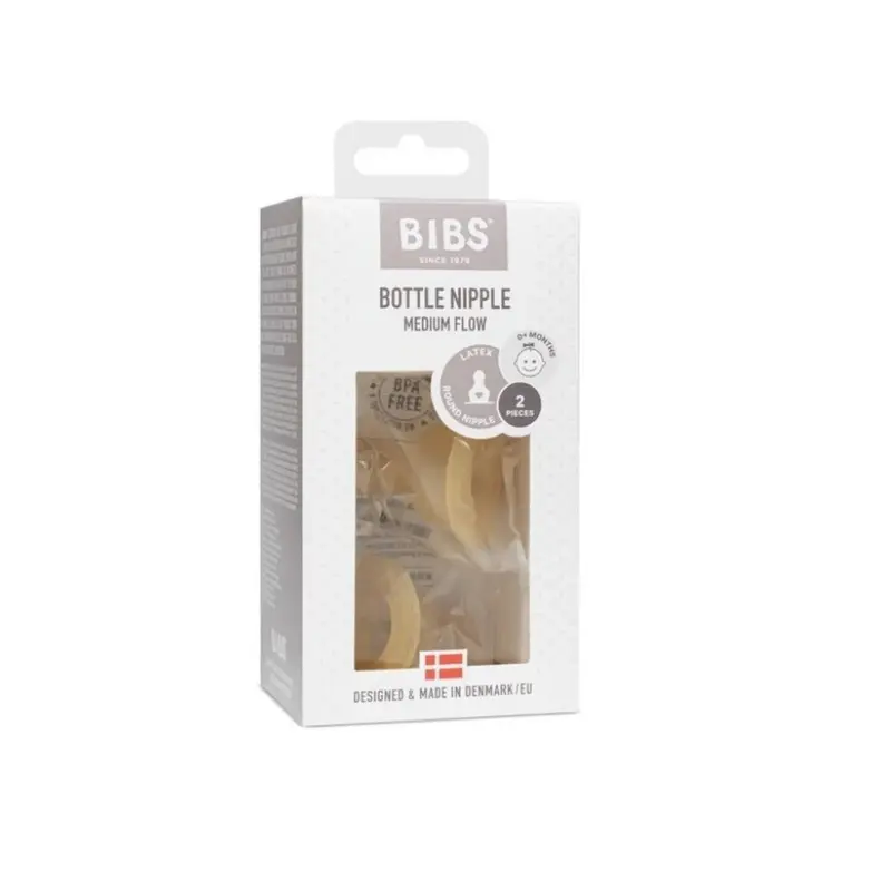 Bibs Latex Medium Flow Bottle Teats 0+ Months Pack Of 2 1