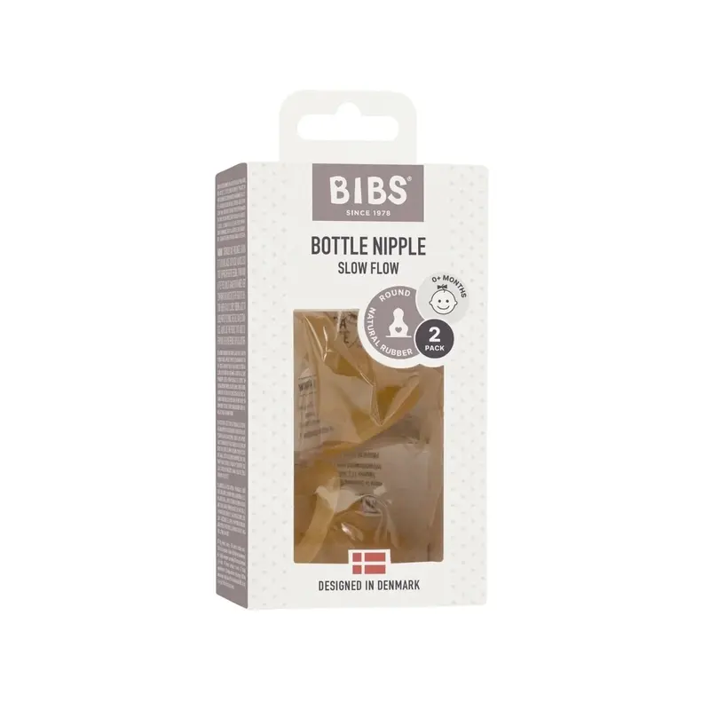 Bibs Latex Slow Flow Bottle Teats 0+ Months Pack Of 2 1