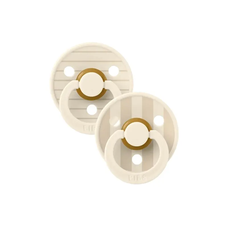 Bibs Pin Latex Soothers 6+ Months Pack Of 2 - Ivory & Vanilla 1
