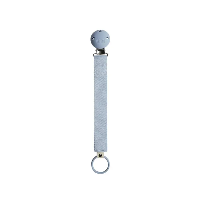 Bibs Soother Clip Ribbon - Dusty Blue 1