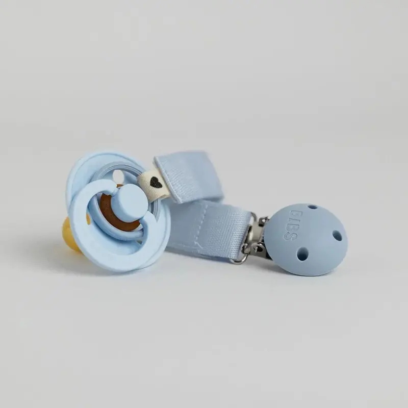 Bibs Soother Clip Ribbon - Dusty Blue 2