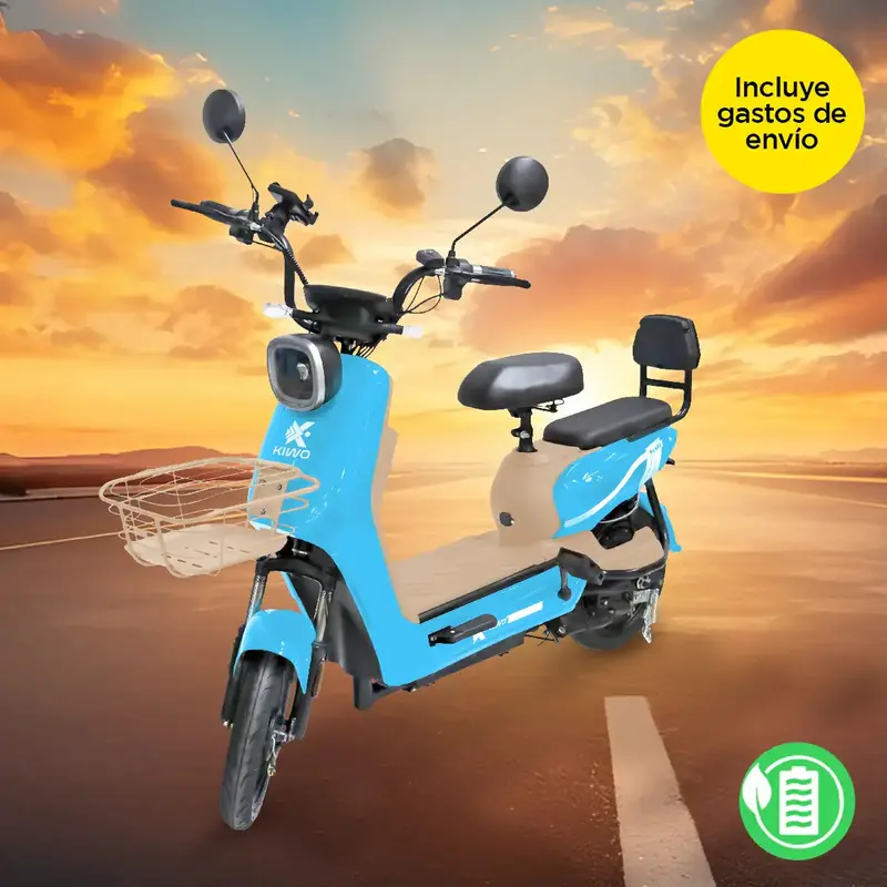 Bicicleta Eléctrica, Kiwo, Kl 800, Color Azul Claro 1