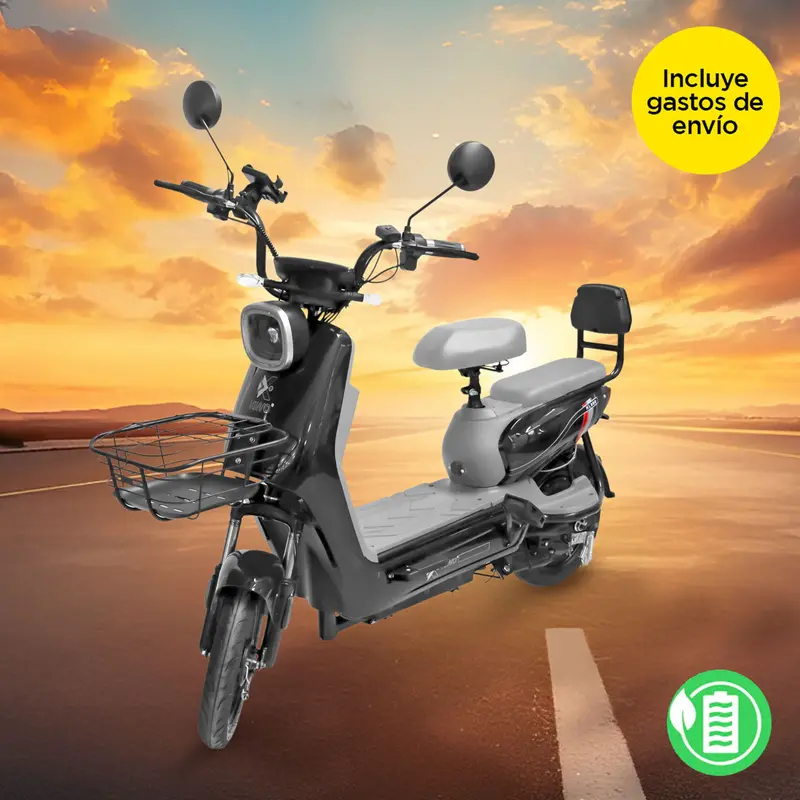 Bicicleta Eléctrica Negro Con Gris Kiwo Kl 800 1