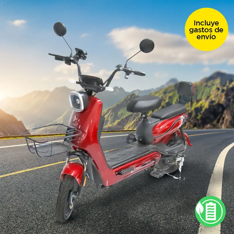 Bicicleta Eléctrica Rojo Con Negro Kiwo Kl 800 1