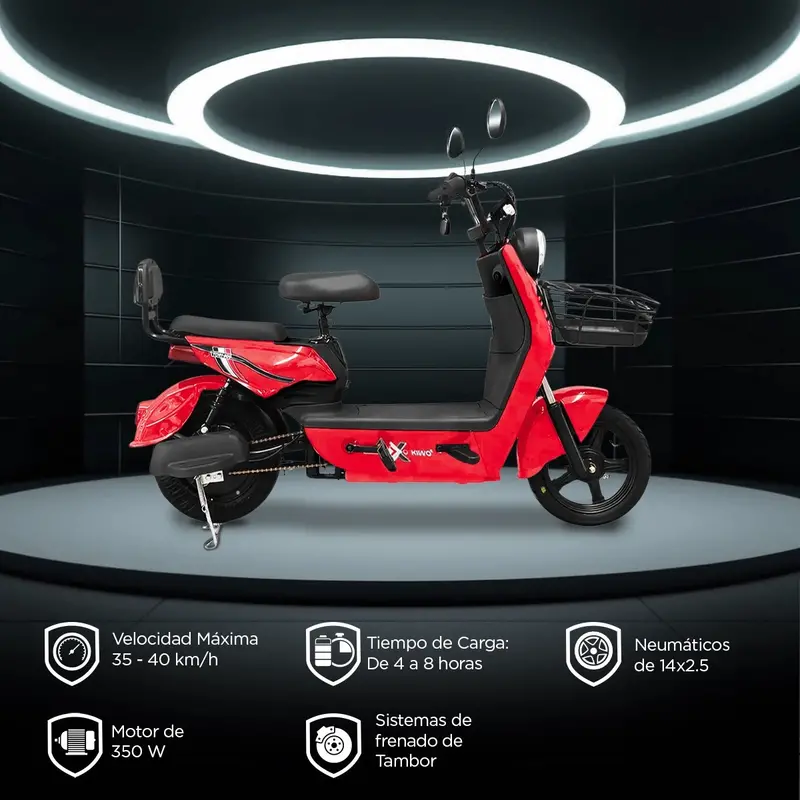 Bicicleta Eléctrica, Tori 800, Color Rojo 2