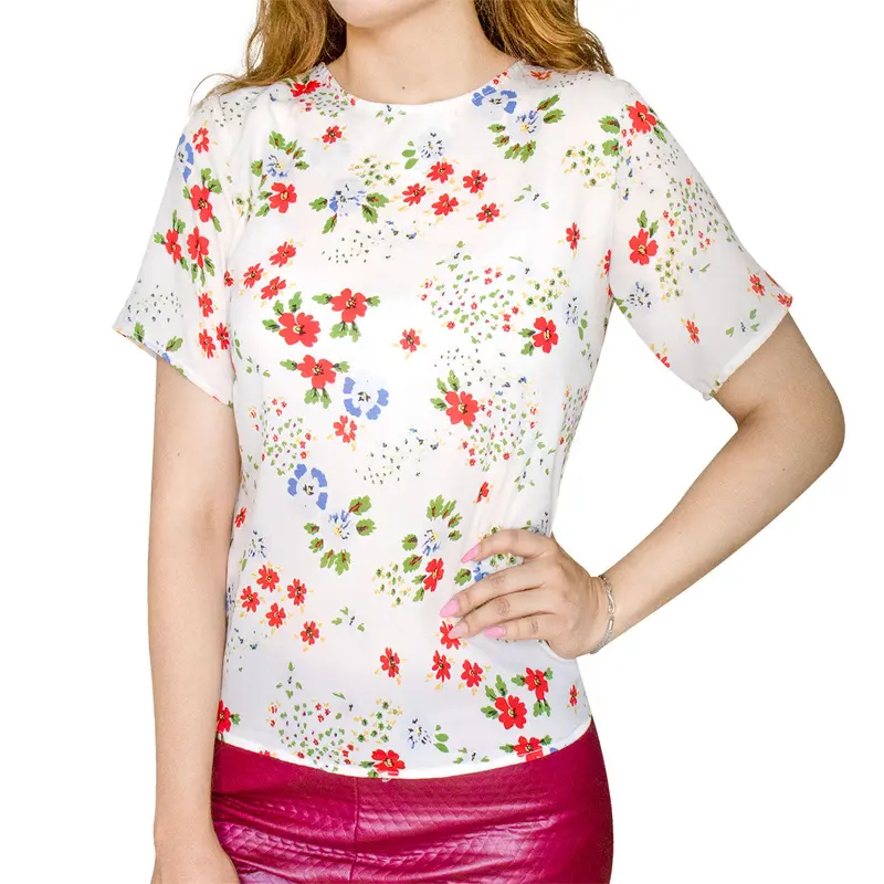 Blusa Casual Para Dama Con Flores Color Blanco 3