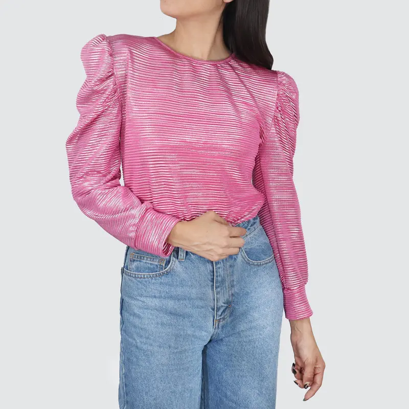 Blusa De Manga Corte Tipo Princesa Para Dama, Color Rosa 1