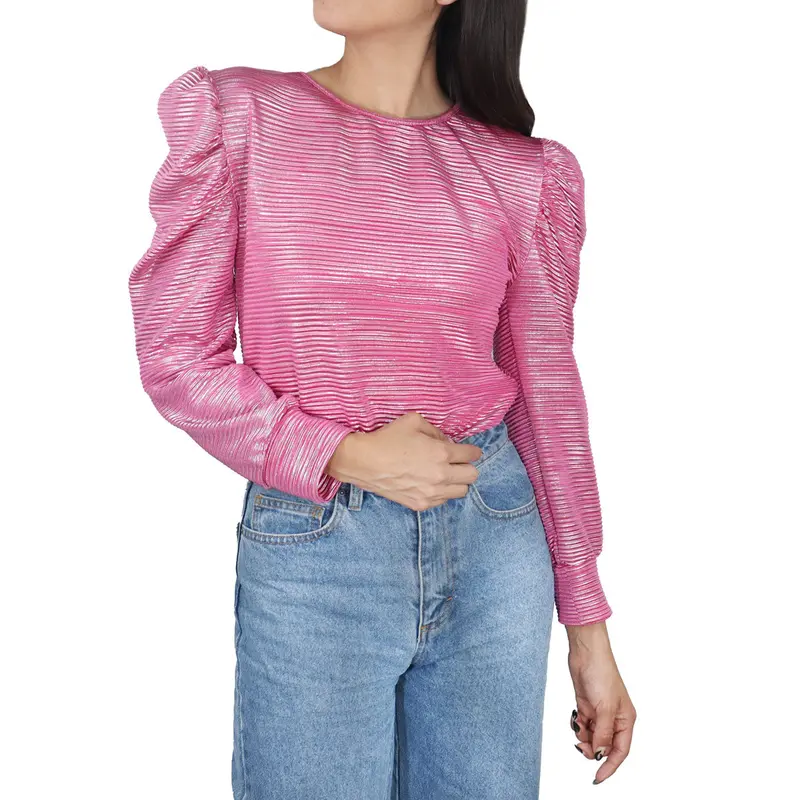 Blusa De Manga Corte Tipo Princesa Para Dama, Color Rosa 2