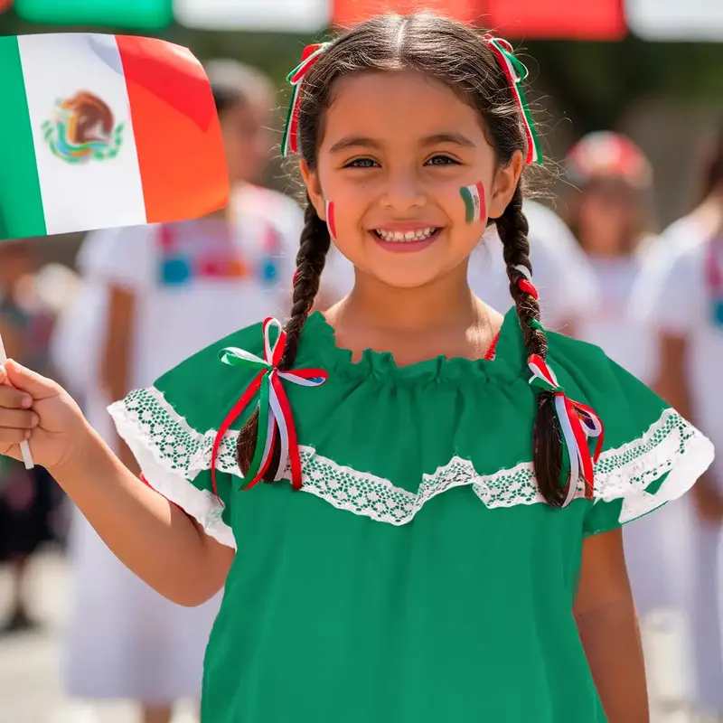 Blusa Regional, Color Verde, Fiestas Patrias, Talla Mediana 1