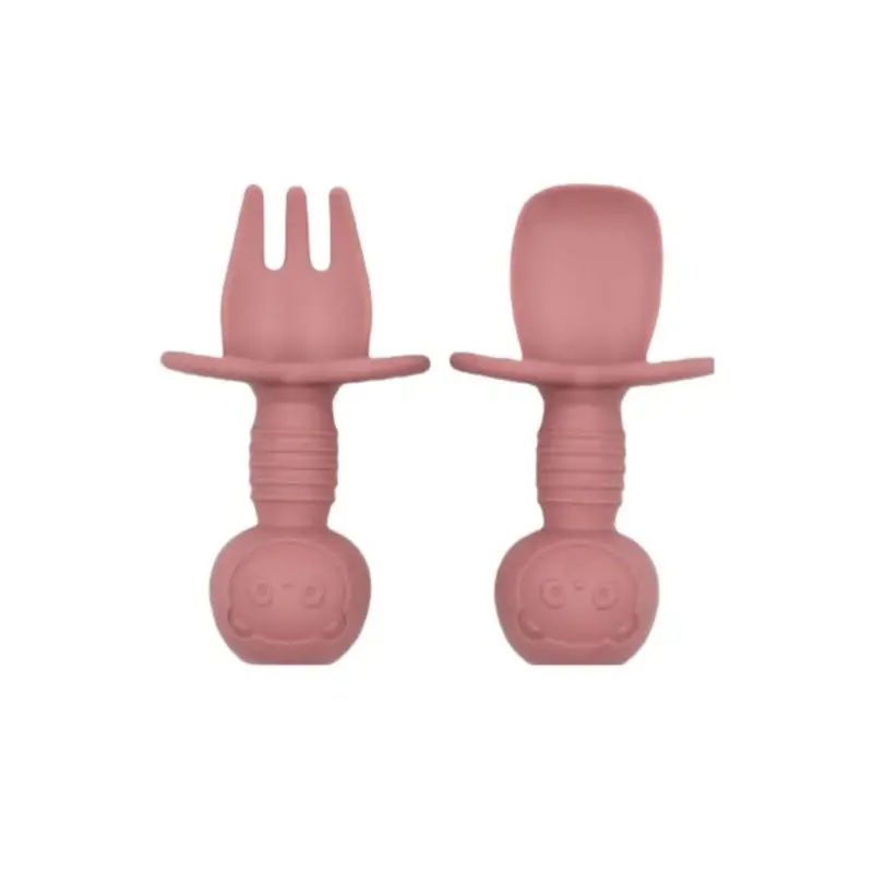 Blw Essentials Silicone Training Cutlery Set - Dusty Rose 1