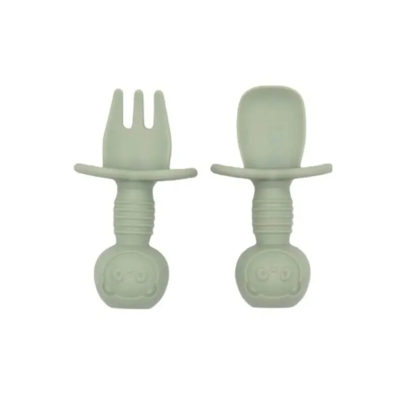 Blw Essentials Silicone Training Cutlery Set - Sage 1