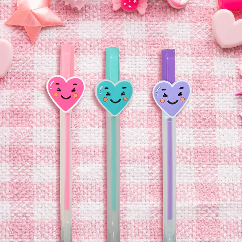 Bolígrafo De Gel Con Diseño De Corazón, Colores 1