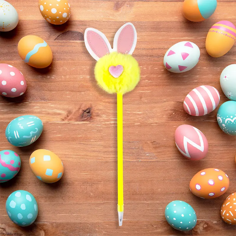 Bolígrafo De Peluche Con Orejas Amarillo, Pascua 1