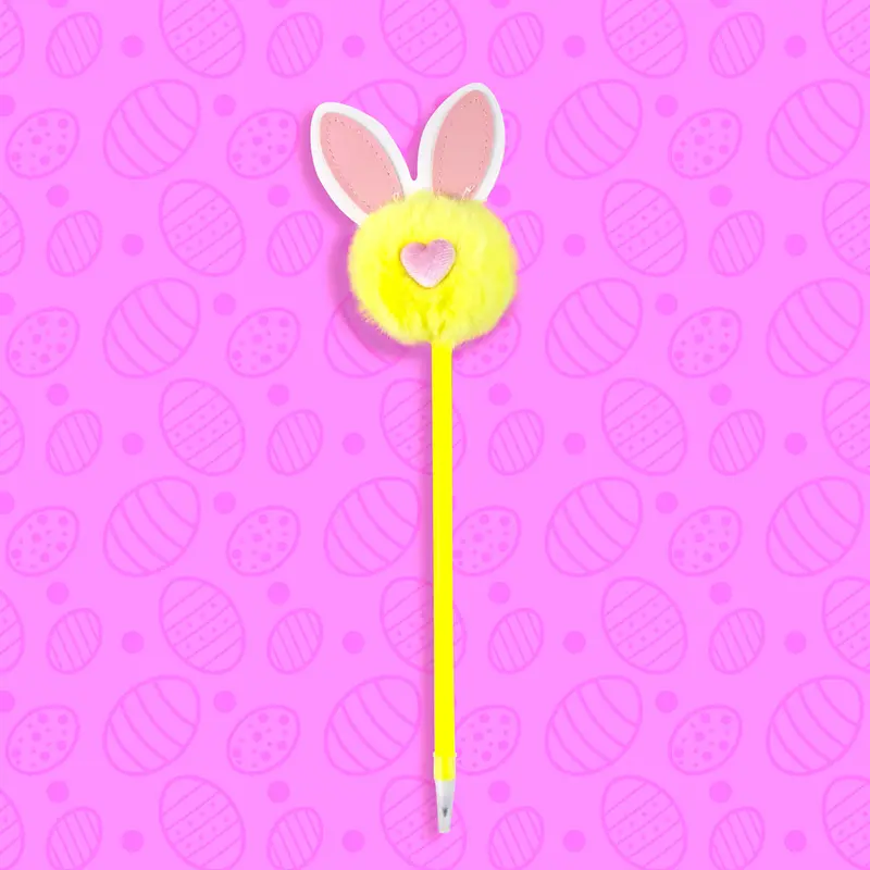 Bolígrafo De Peluche Con Orejas Amarillo, Pascua 2