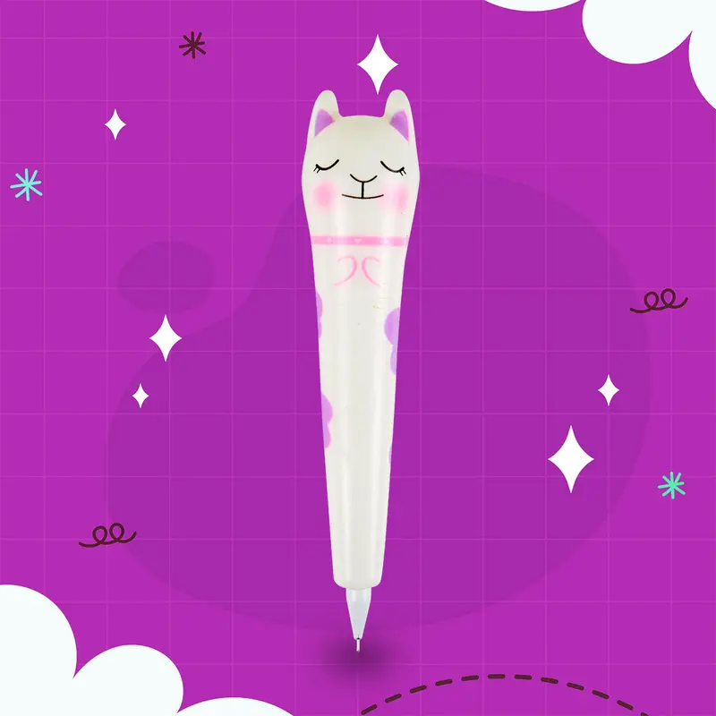 Bolígrafo En Forma De Gato Blanco Con Lila 1